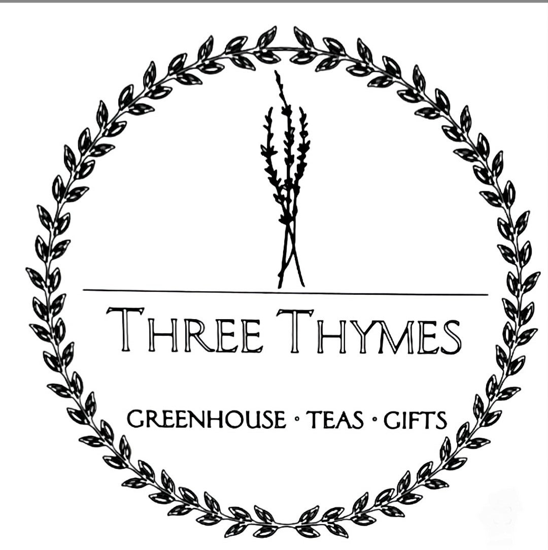 Three Thymes Greenhouse,Teas and Gifts logo